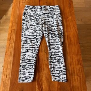Fabletics‎ Women's Black/White/Gray Marbled Pure Luxe Leggings Size XL